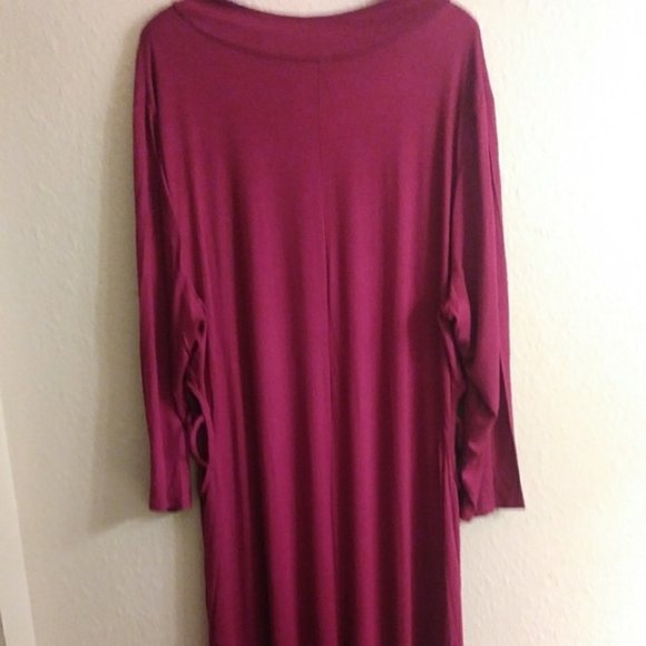 Burgundy Dress Peekaboo Sides Plus 1X- 3X - Picture 3 of 4